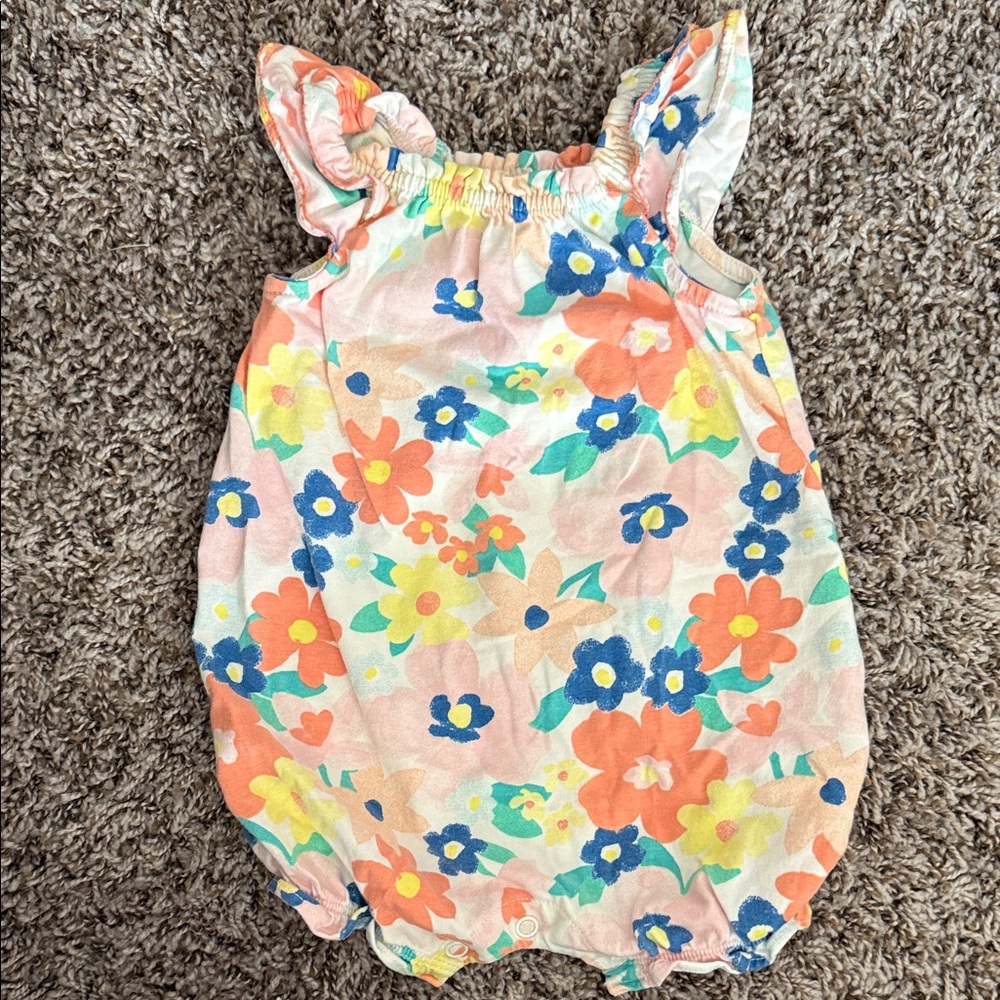 Carter's Floral Baby Outfit with Blue and Yellow Accents